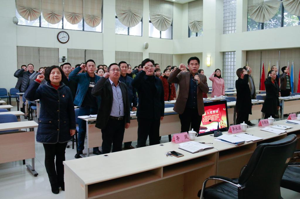 李志雄书记带领全体与会人员重温了入党誓词