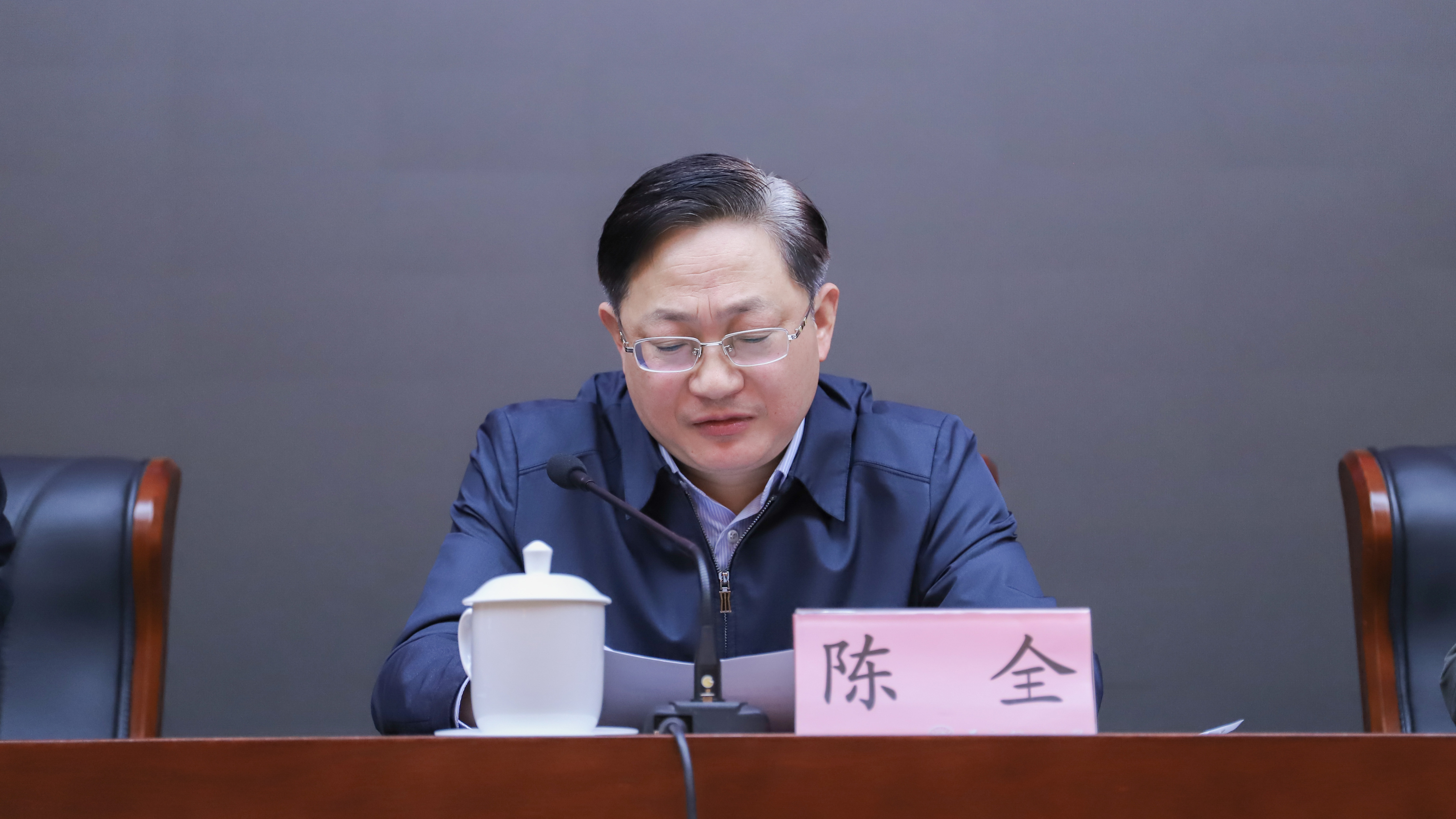 市委组织部副部长,市委老干部局局长陈全在会上讲话